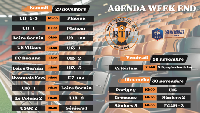Agenda week end